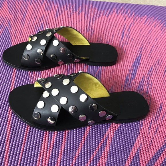 SOL SANA Leather Studded Slide Sandals - Picture 6 of 8